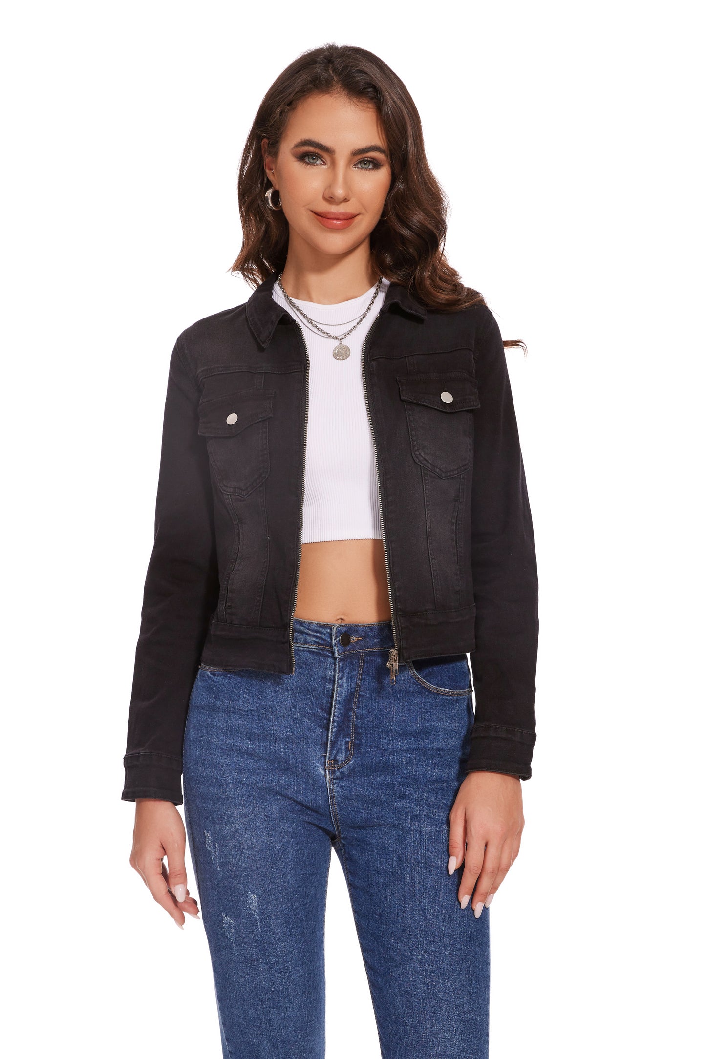 J.Corrine Zip Up Denim Jacket