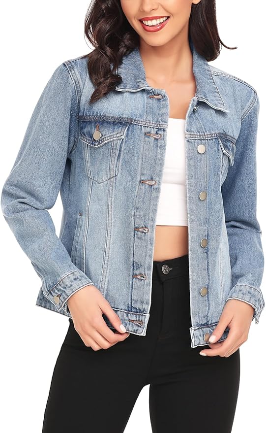 J.Corrine Vintage Stitched Denim Jacket Coats With Pockets