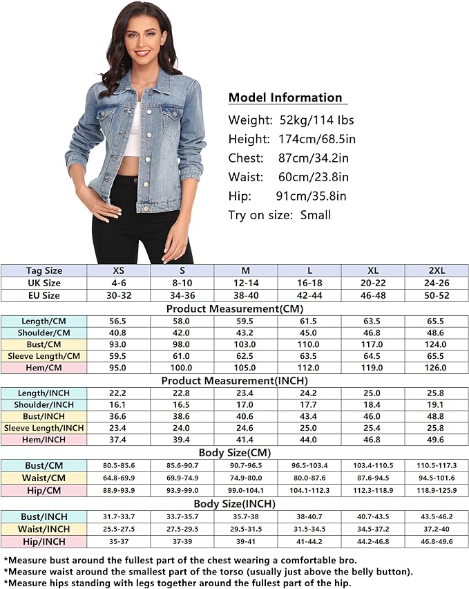 J.Corrine Vintage Stitched Denim Jacket Coats With Pockets