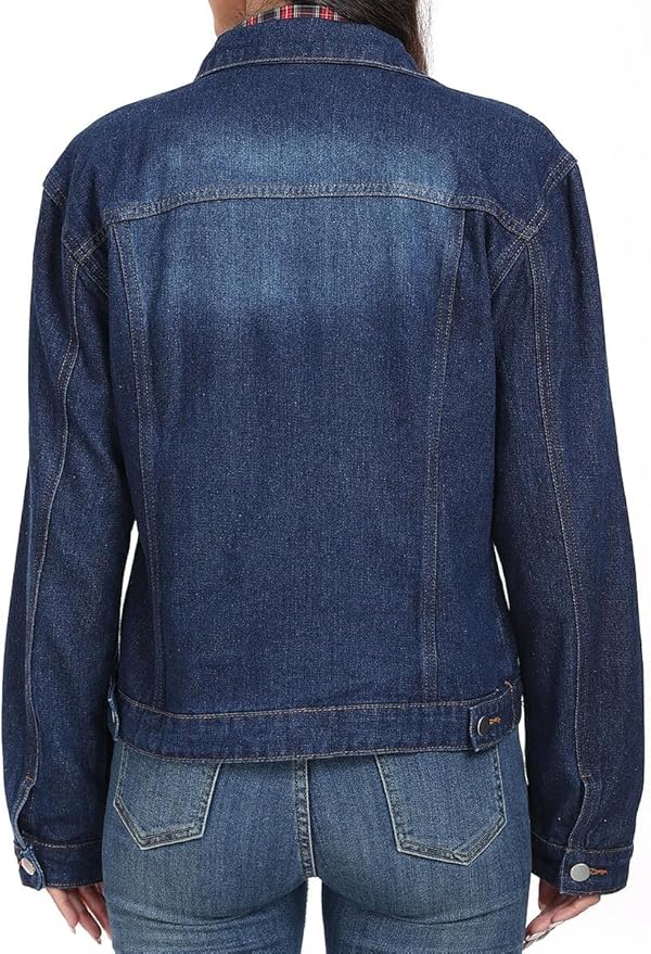 J.Corrine Vintage Stitched Denim Jacket Coats With Pockets