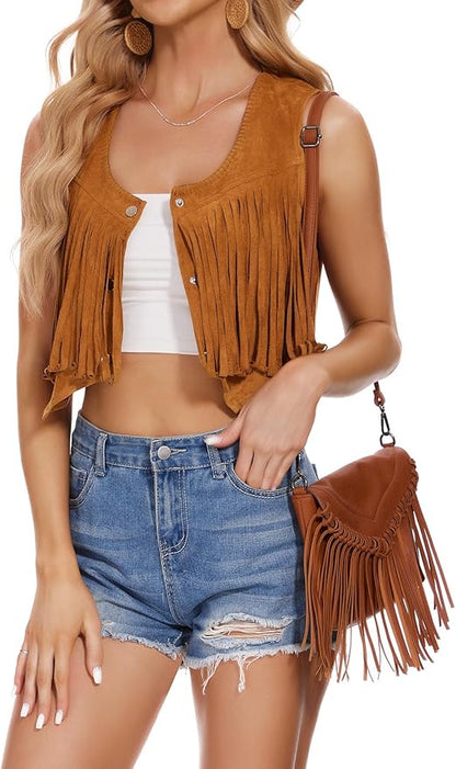 J.Corrine Fringe cowgirl suede Vest