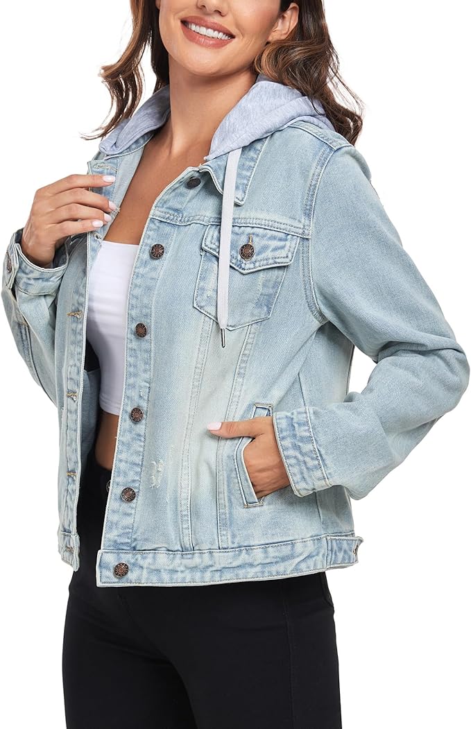 J.Corrine Detachable Hooded Denim Jacket