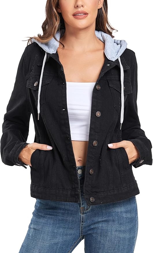 J.Corrine Detachable Hooded Denim Jacket