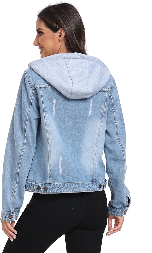 J.Corrine Detachable Hooded Denim Jacket